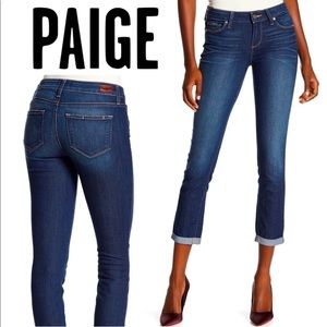 Paige Kylie Crop with Roll Up Hem in Cleveland Distressed